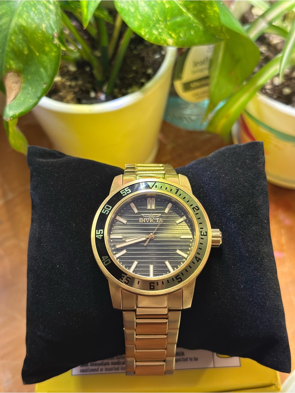 Invicta Gold and Black Men's Bracelet Watch